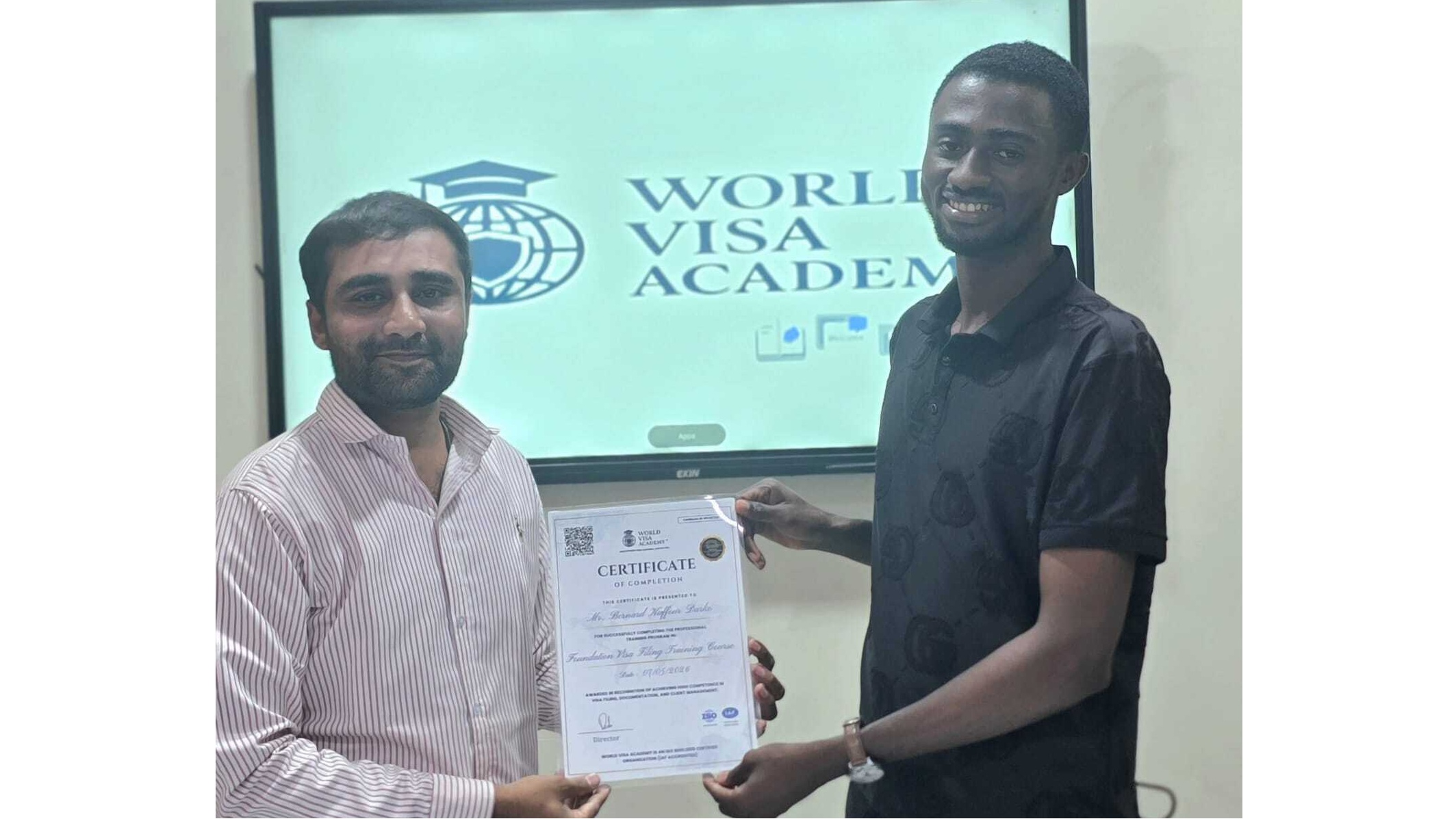 Student from Ghana Successfully Completes Visa Training at World Visa Academy